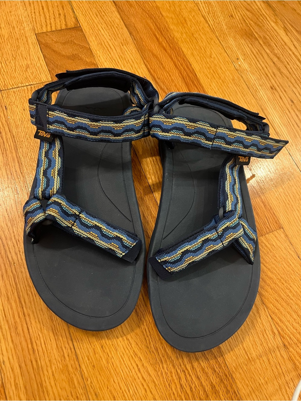Teva Women's Navy & Yellow Waved Strap Sport Sandals